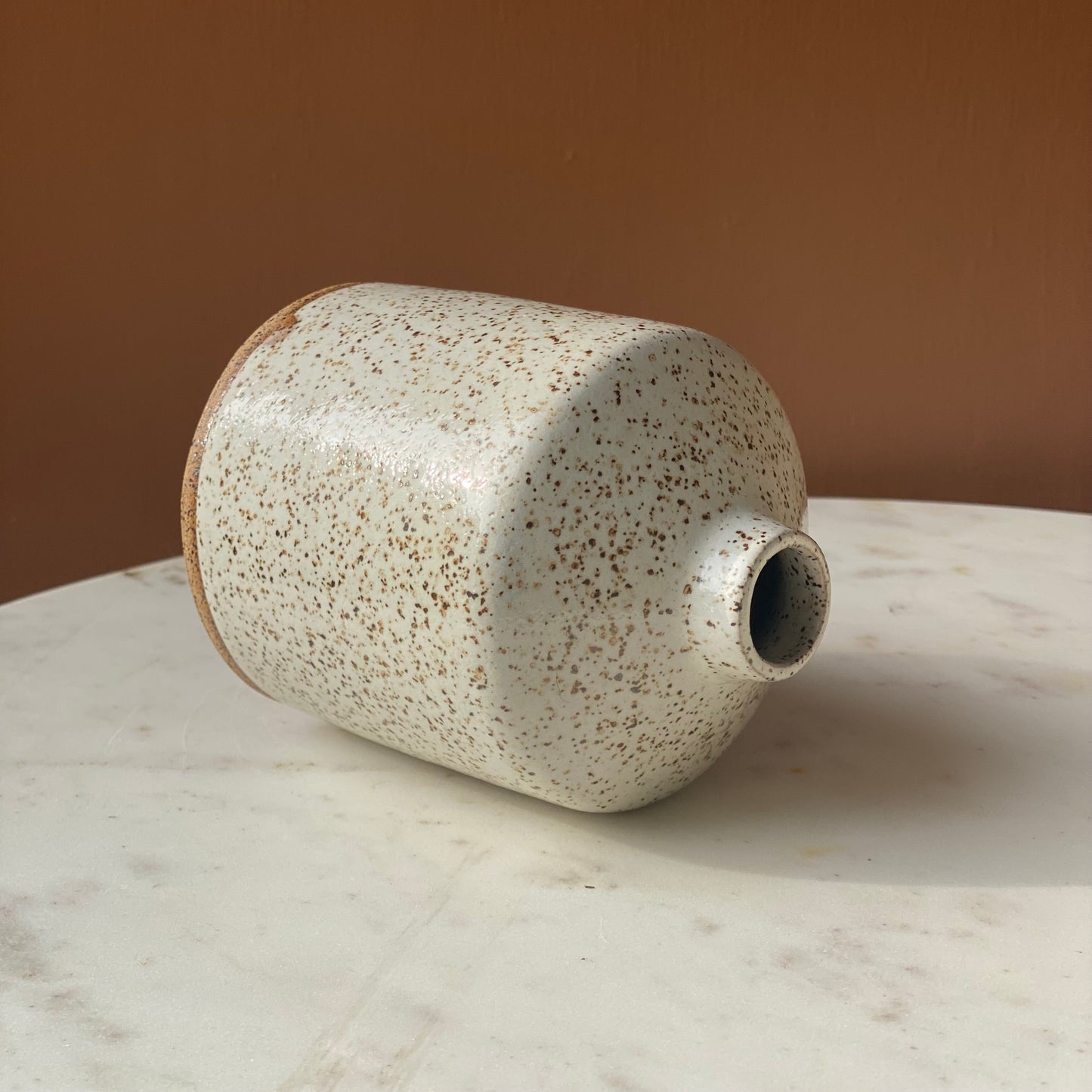 Waxy White Bud Vase Wide