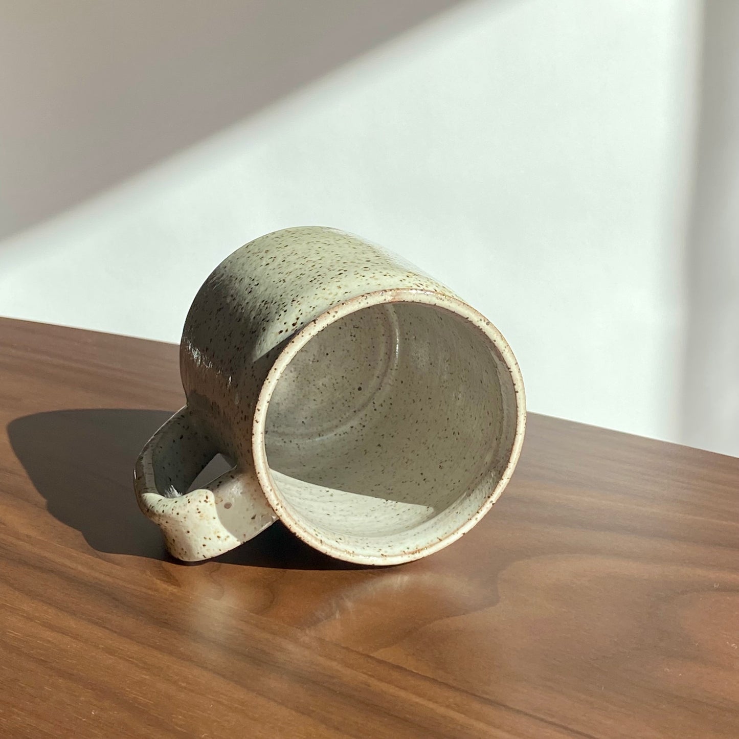 Waxy White Speckled Mug