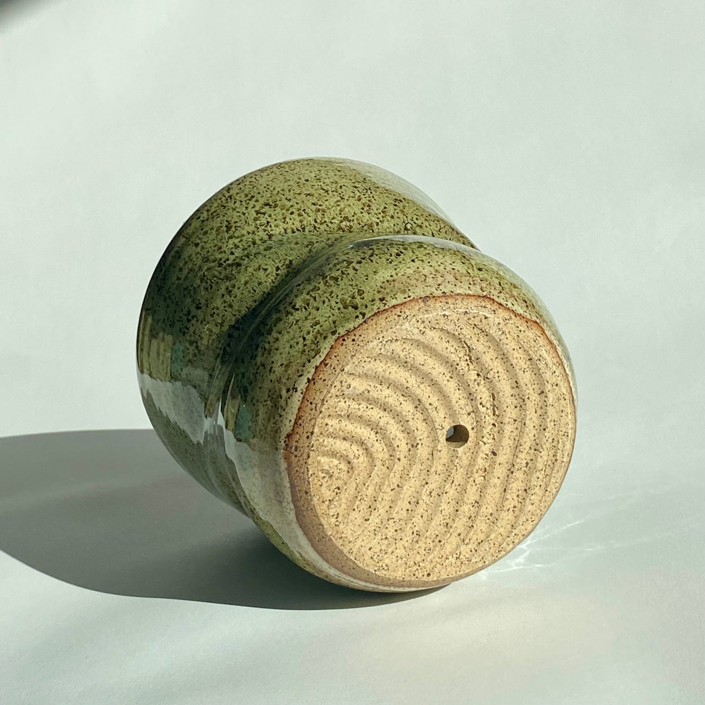 Twist Planter in Grandma's Basement Green Glaze