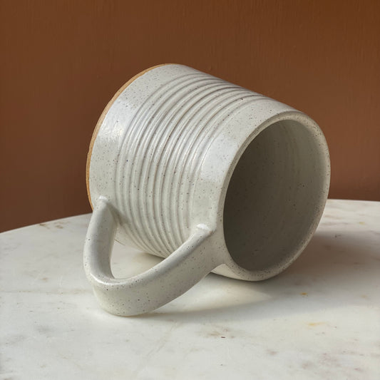 Chunky Waxy White Textured Mug