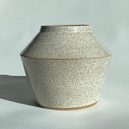 Angular Vase in Waxy White